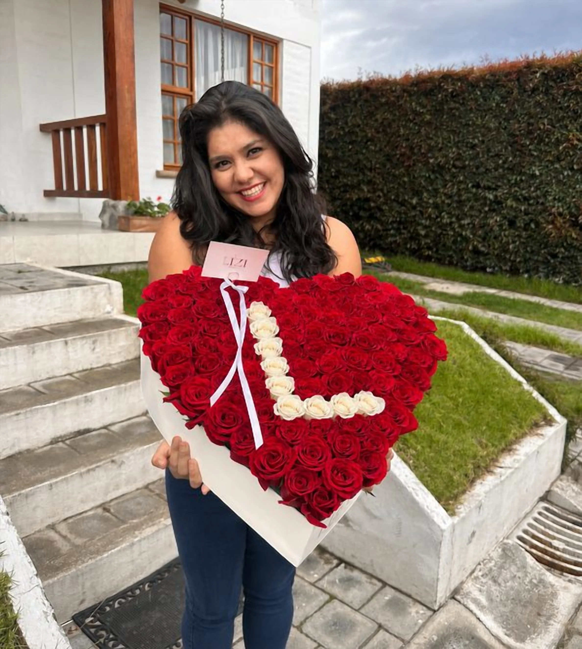 Corazón Personalizado · L · 120 rosas